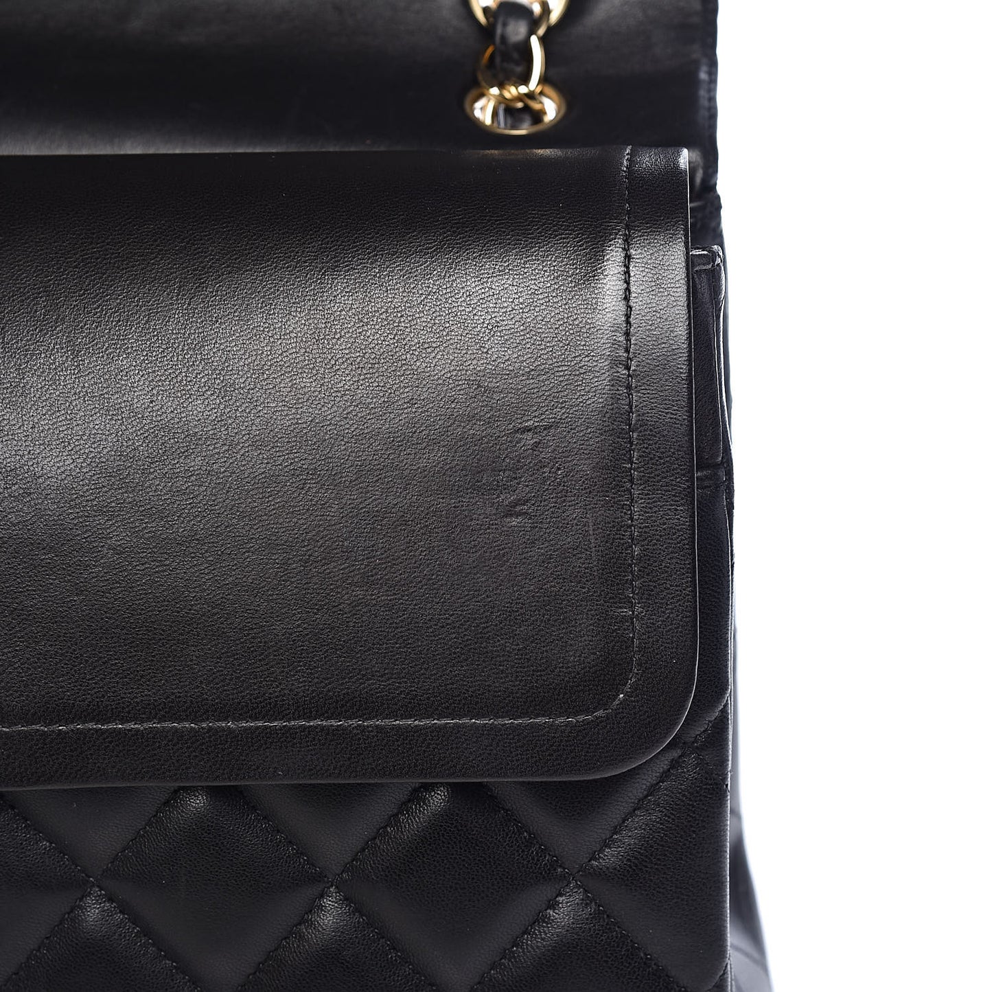 Lambskin Quilted Maxi Double Flap Black
