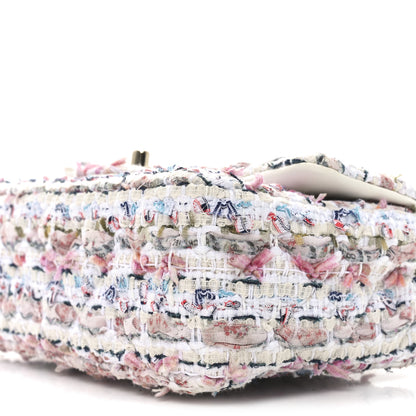 Chanel Tweed Quilted Mini Rectangular Flap Ecru Pink Blue Green 9 of 10