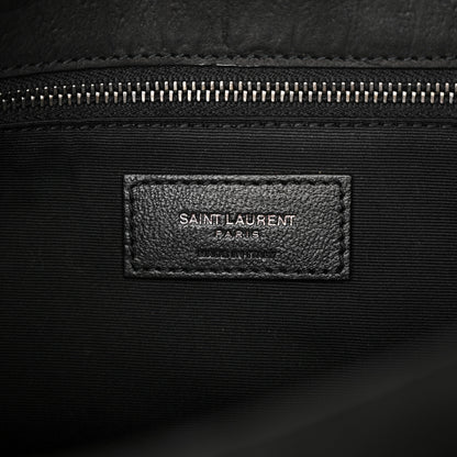 Saint Laurent Nubuck Crocodile Embossed Monogram Medium Niki Chain Satchel Black 6 of 10