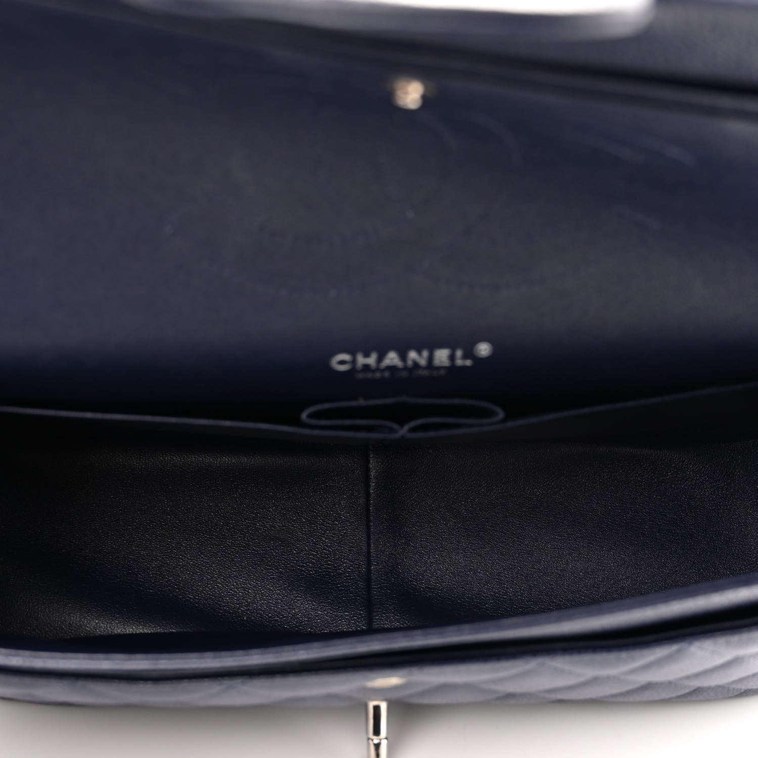 Chanel Caviar Quilted Jumbo Double Flap Navy Blue 4 of 11