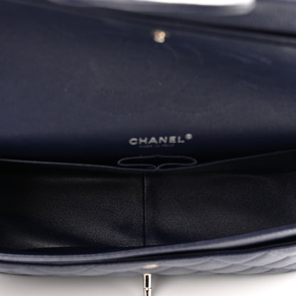 Chanel Caviar Quilted Jumbo Double Flap Navy Blue 4 of 11