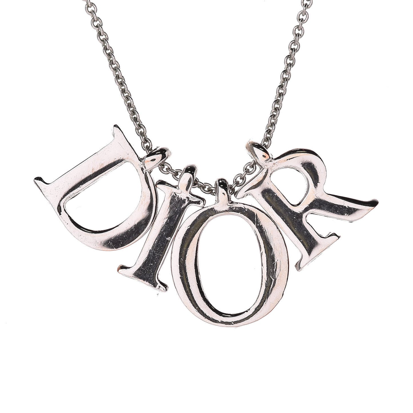 Metal Logo Necklace Silver