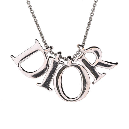 Christian Dior Metal Logo Necklace Silver 4 of 6