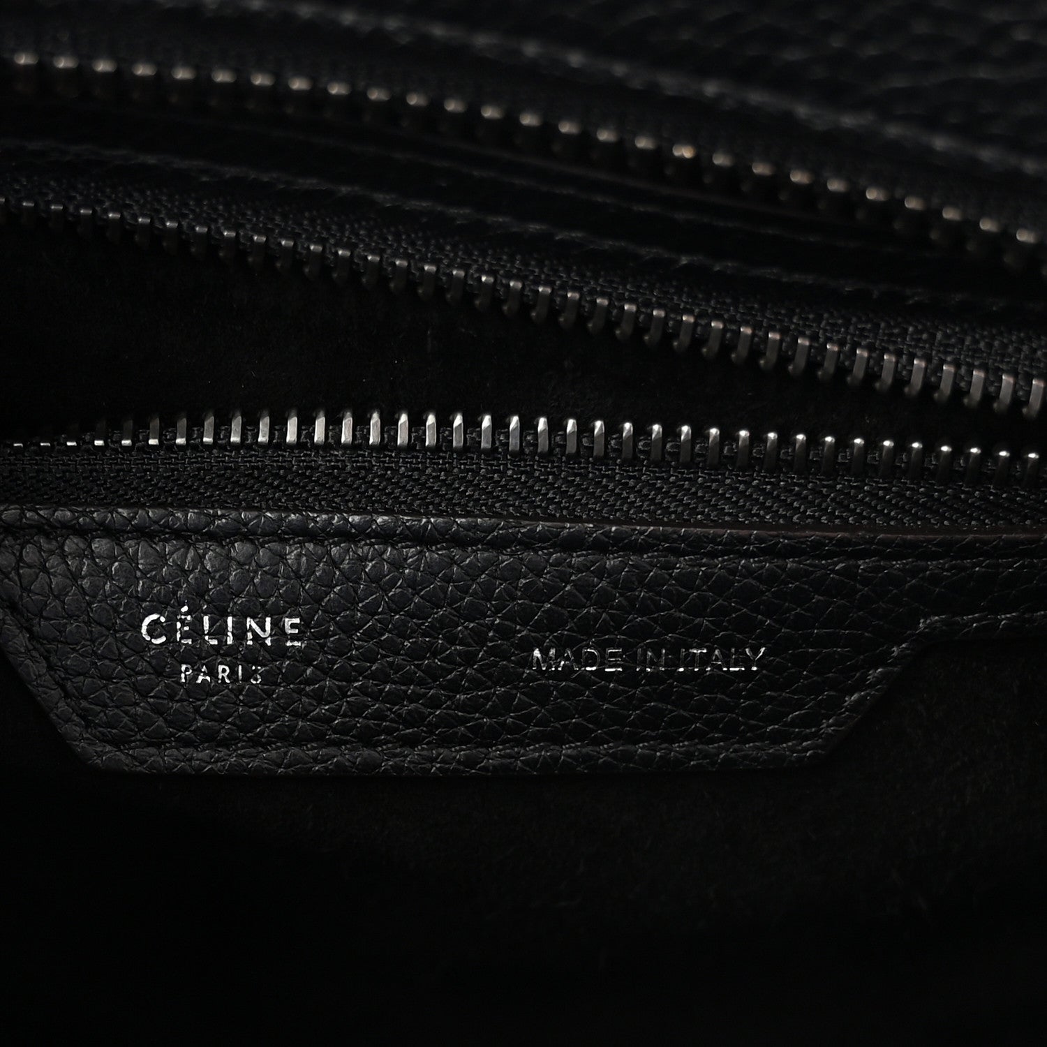 Celine Drummed Calfskin Micro Luggage Black 6 of 9