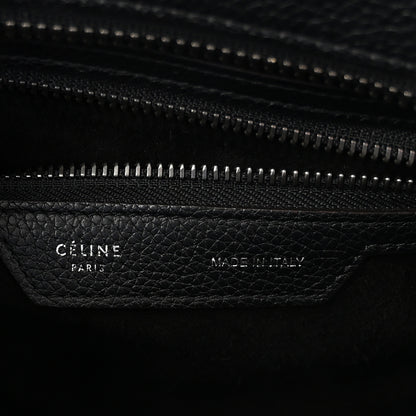 Celine Drummed Calfskin Micro Luggage Black 6 of 9