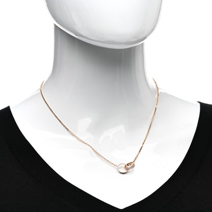 Cartier 18K Pink Gold Diamond Interlocking LOVE Necklace 2 of 5