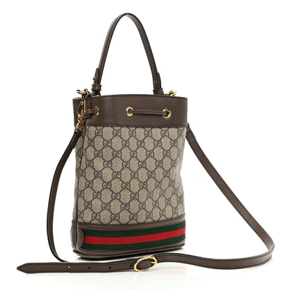 Gucci GG Supreme Monogram Web Small Ophidia Bucket Bag Brown 3 of 11