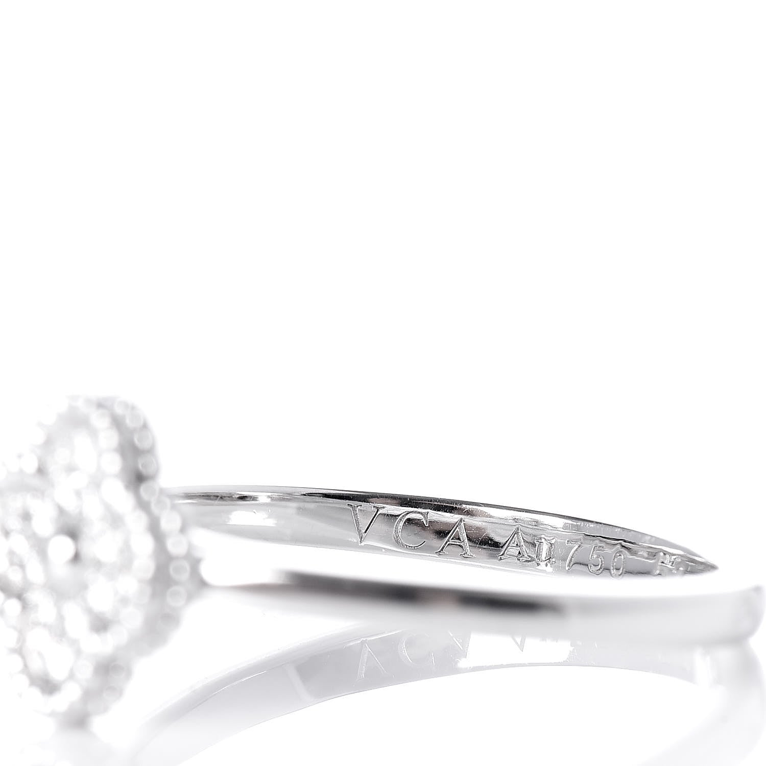 Van Cleef & Arpels 18K White Gold Diamond Sweet Alhambra Ring 52 6 5 of 6