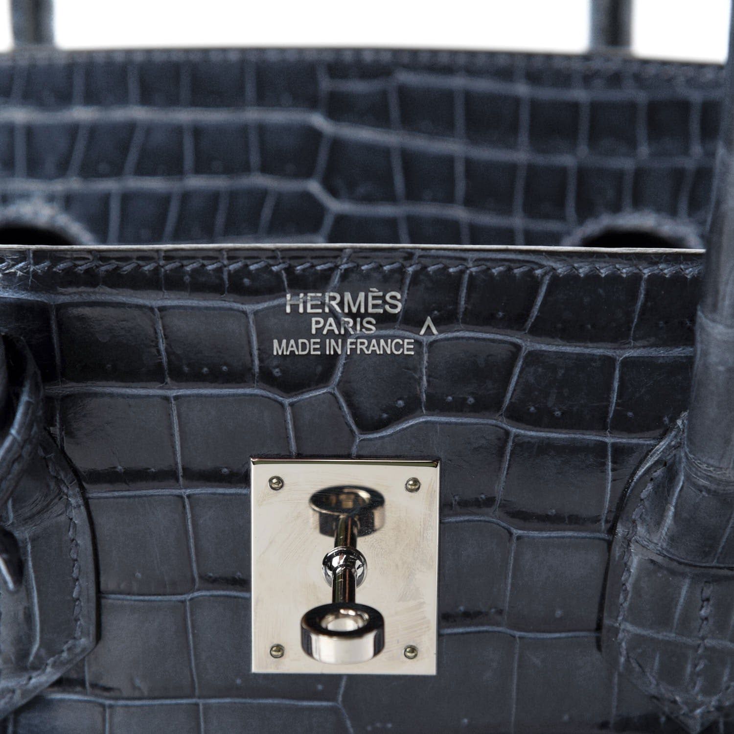 Hermes Shiny Porosus Crocodile Birkin 35 Bleu Abysse 24 of 35