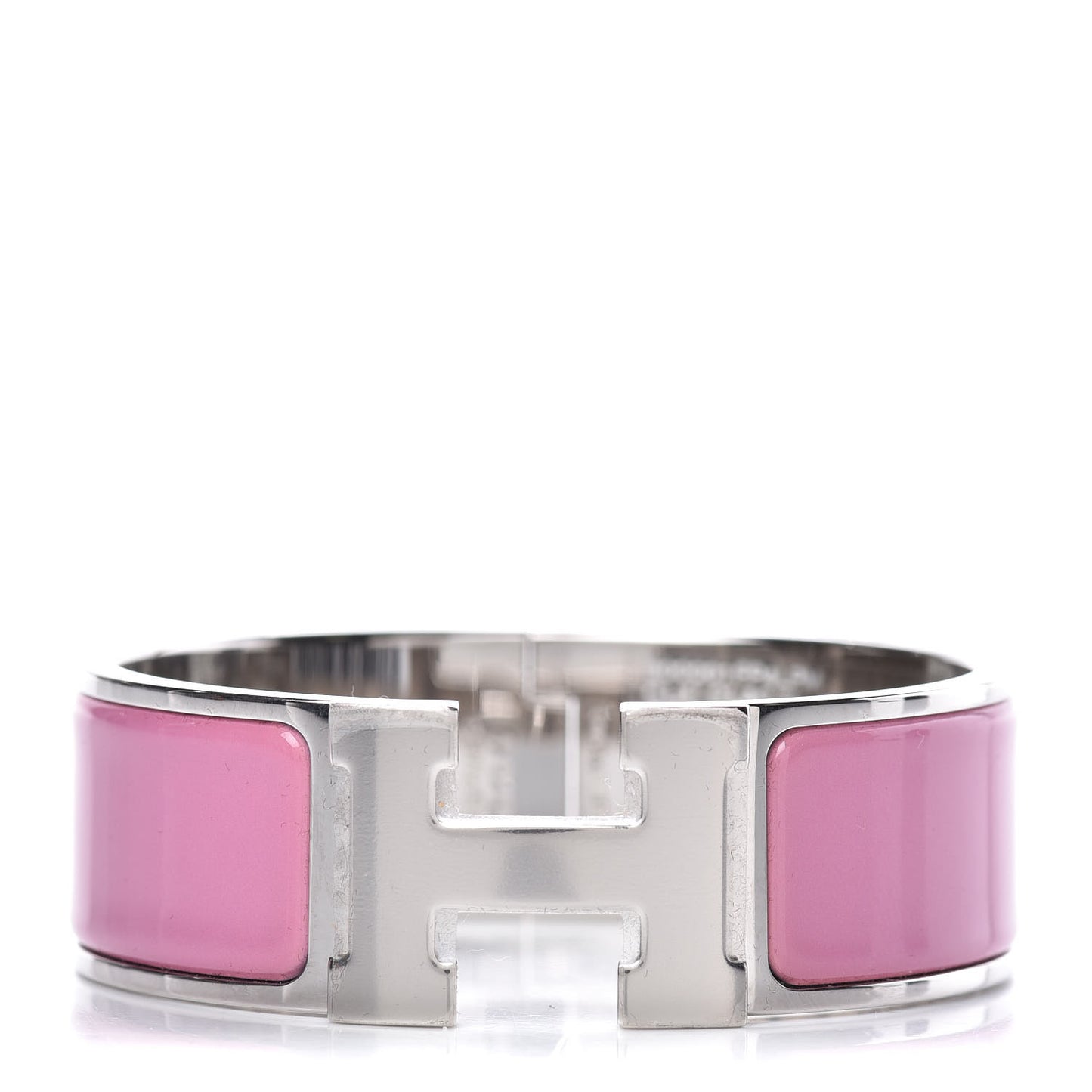 Enamel Wide Clic Clac H Bracelet PM Rose Flamingo