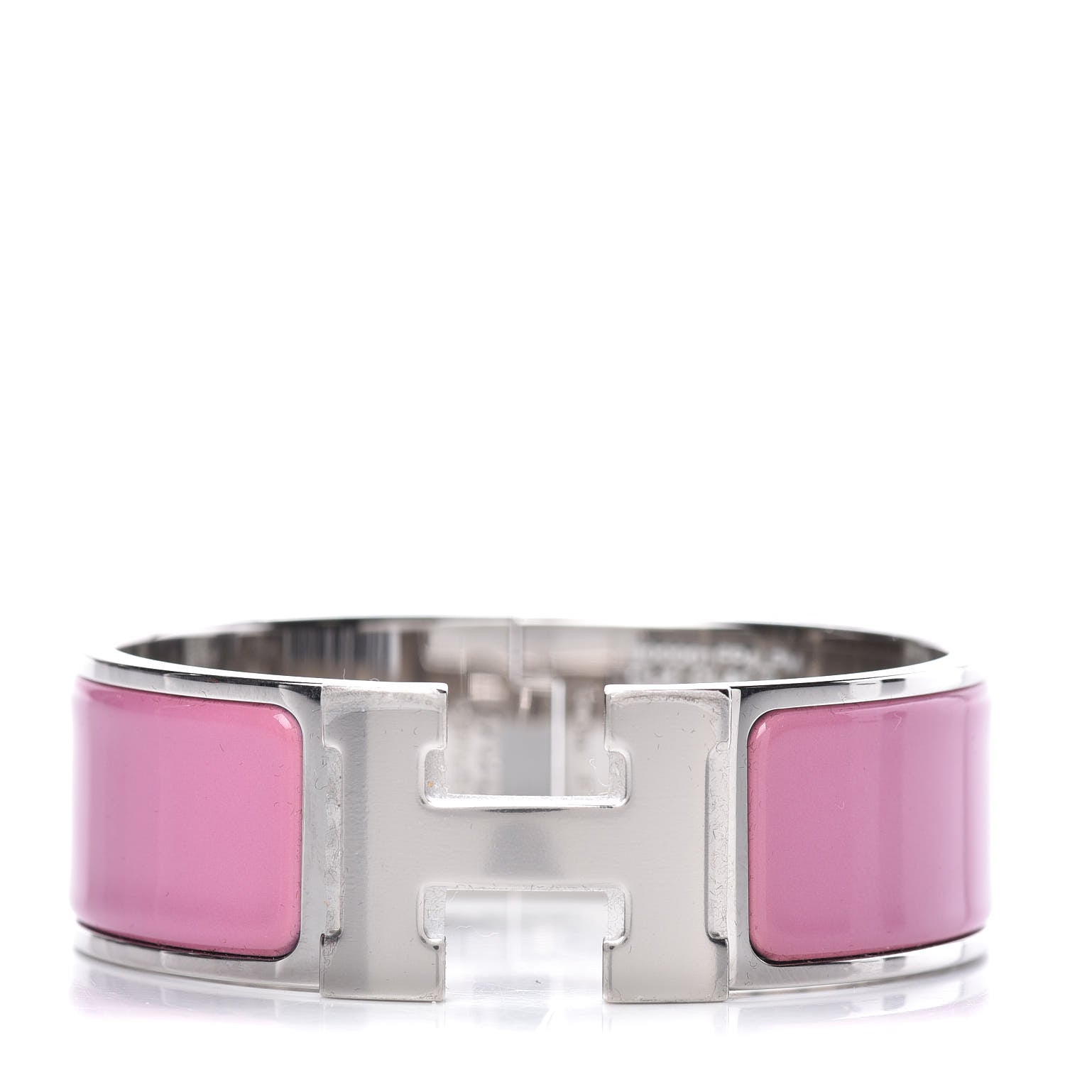 Hermes Enamel Wide Clic Clac H Bracelet PM Rose Flamingo 1 of 7