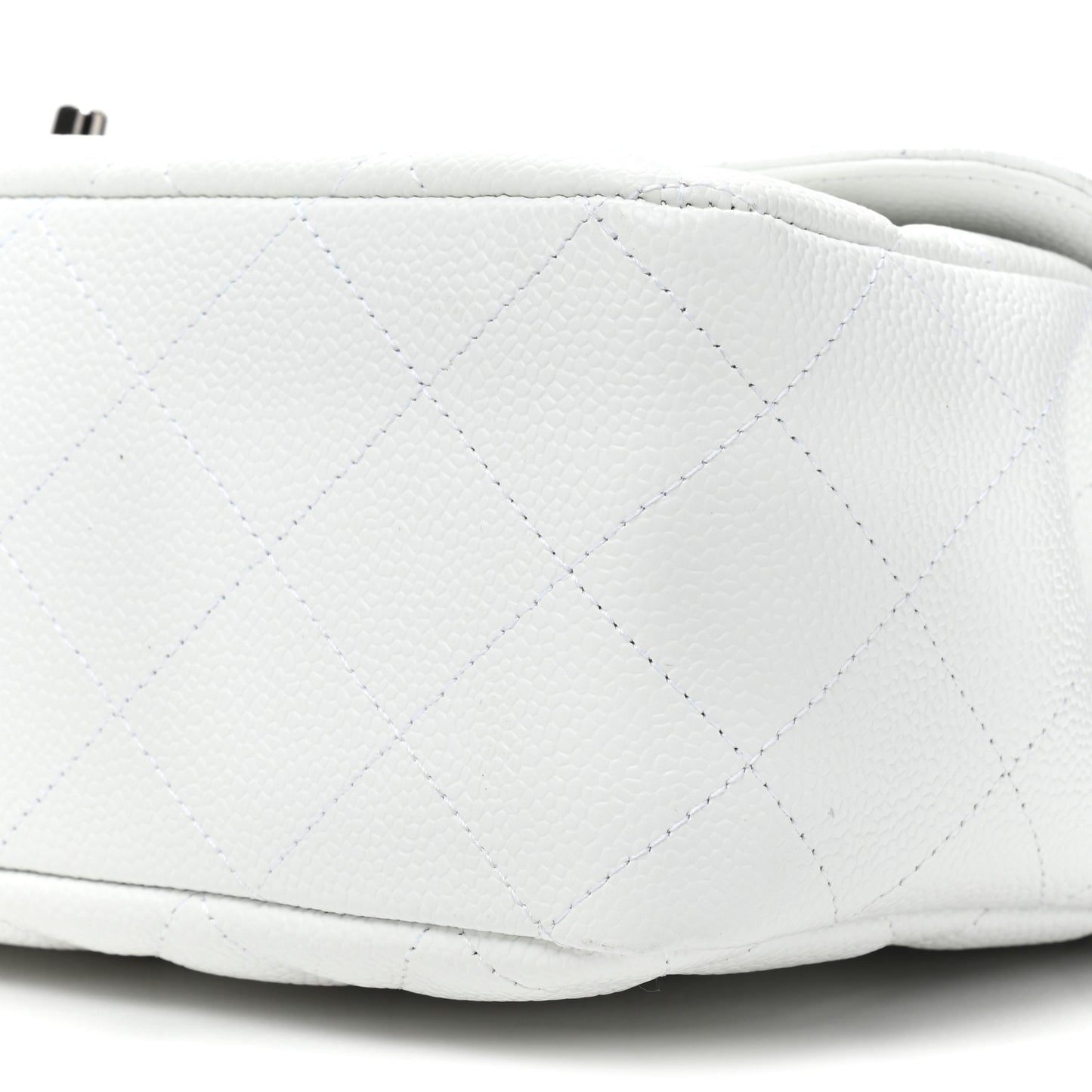 Caviar Quilted Jumbo Single Flap White