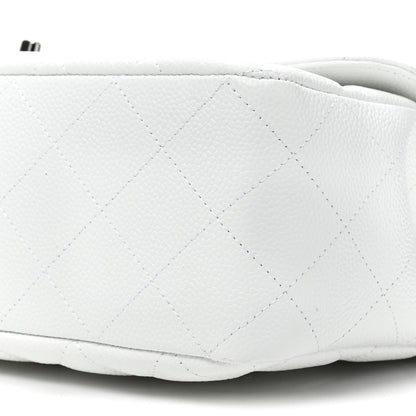 Chanel Caviar Quilted Jumbo Single Flap White 8 of 9