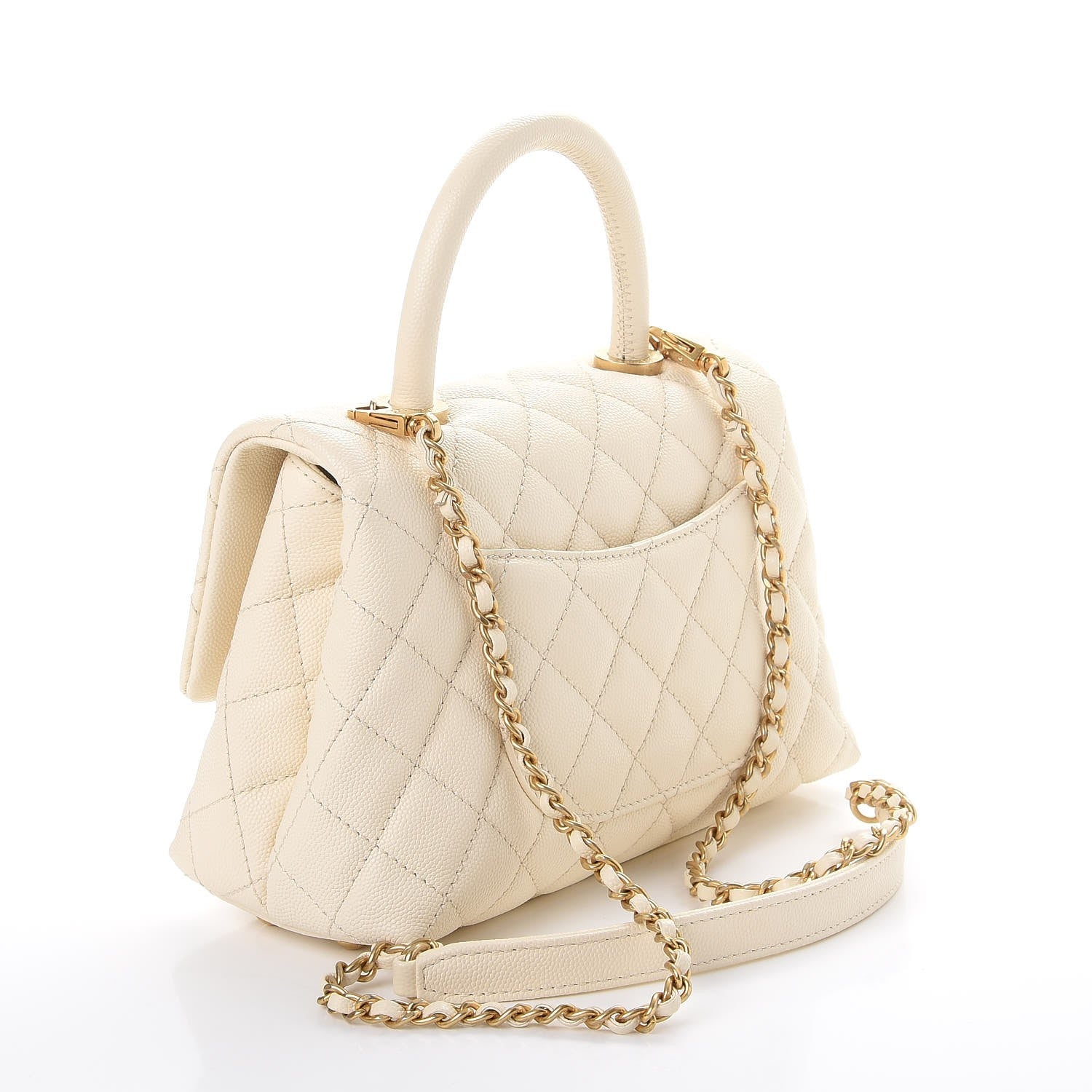 Chanel Caviar Quilted Mini Coco Handle Flap Light Beige 3 of 11