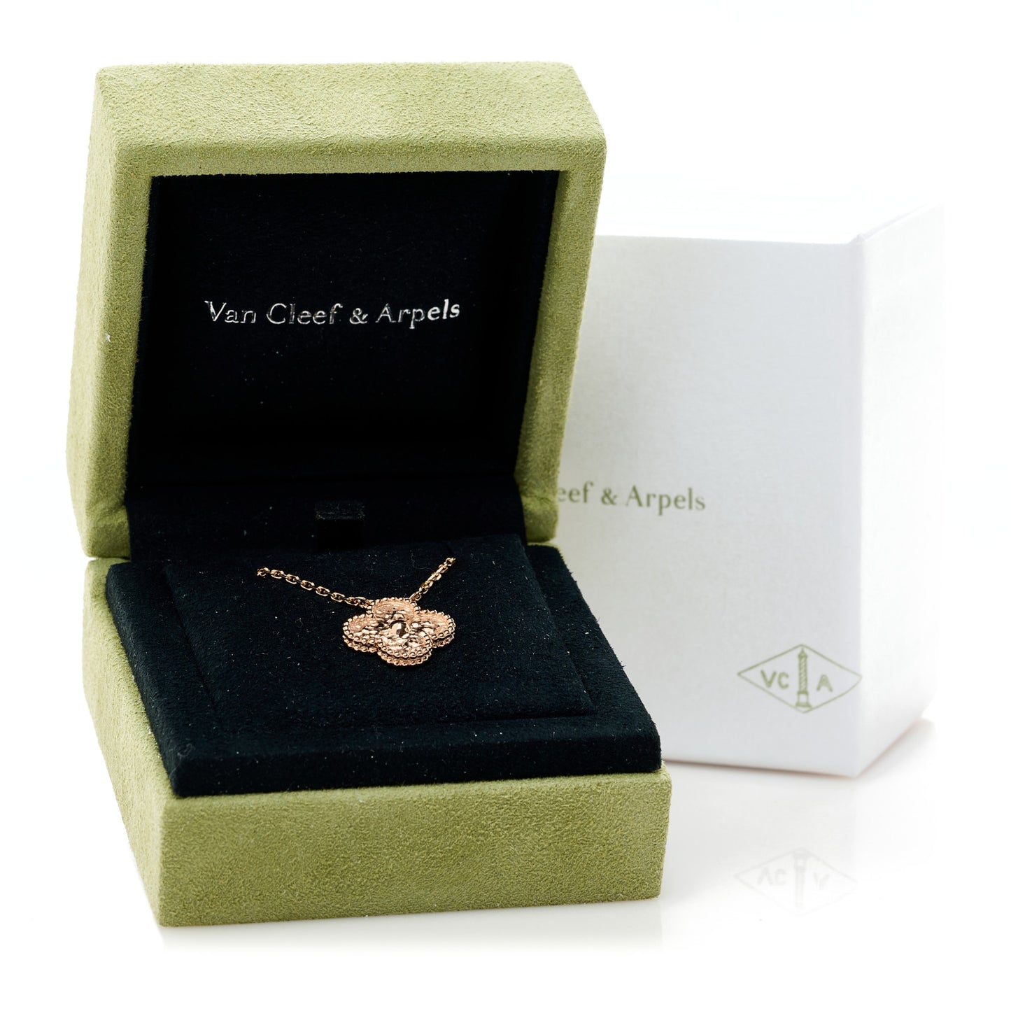 18K Rose Gold Vintage Alhambra Pendant Necklace
