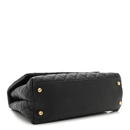 Chanel Caviar Lizard Embossed Quilted Small Coco Handle Flap Black 4 of 11