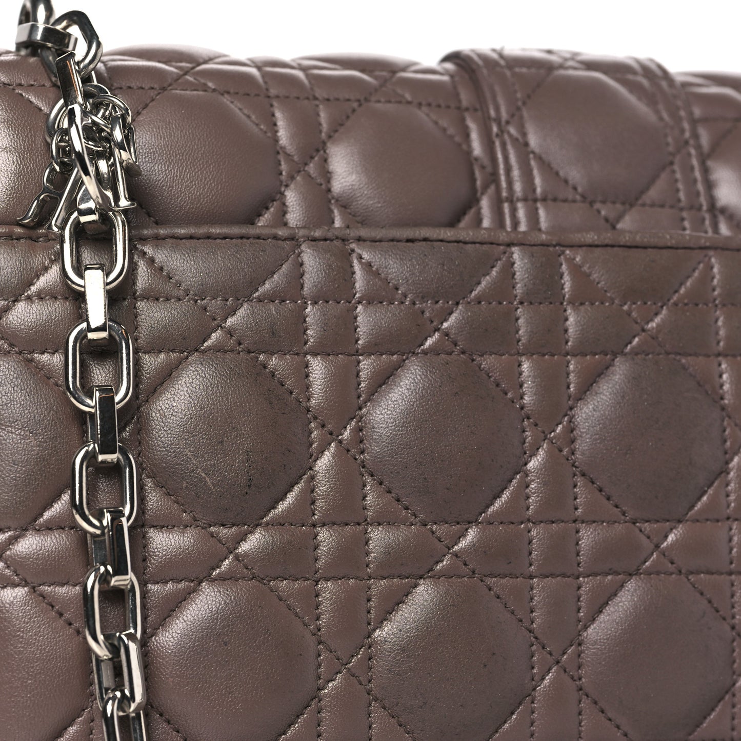 Lambskin Cannage Medium Miss Dior Flap Taupe