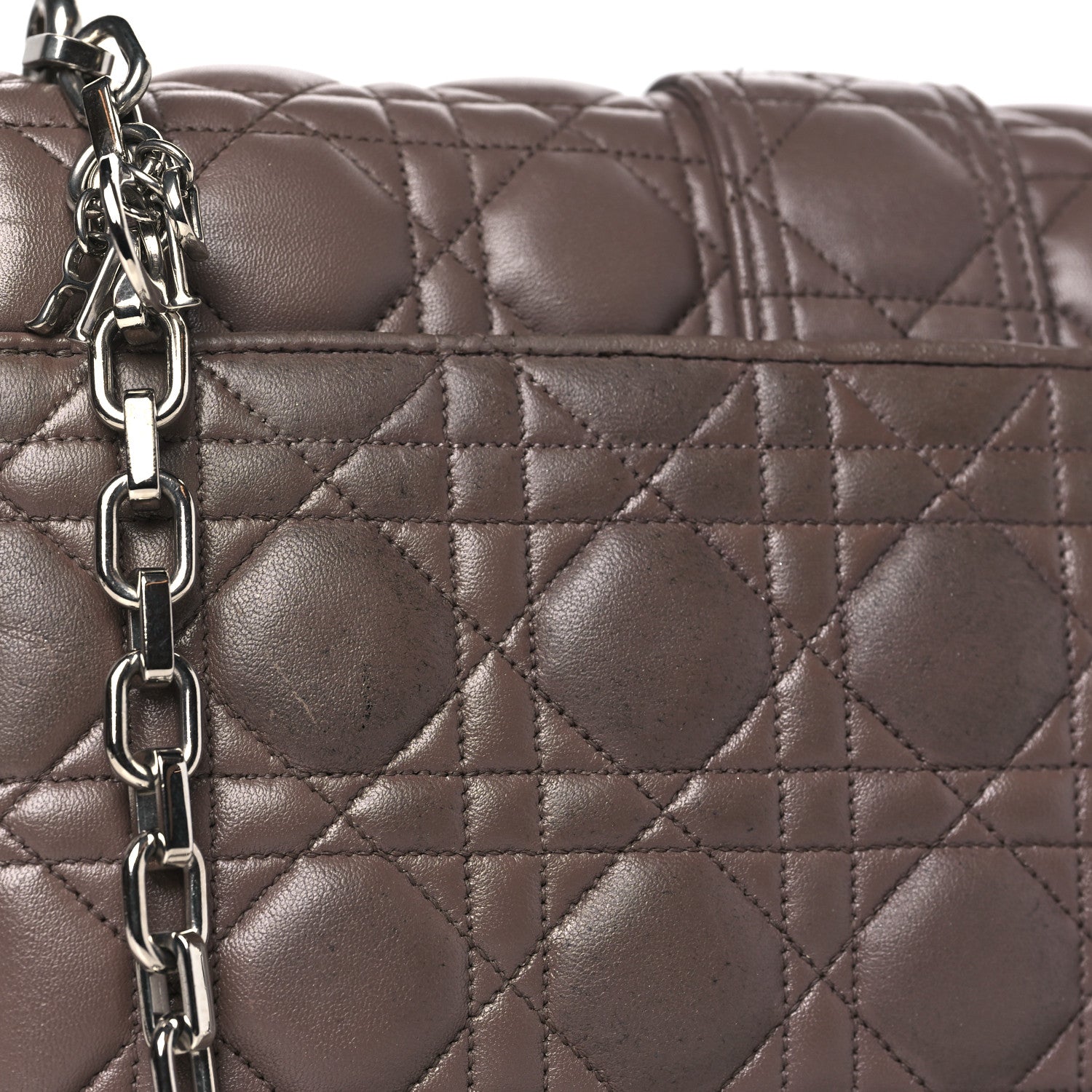 Christian Dior Lambskin Cannage Medium Miss Dior Flap Taupe 4 of 10