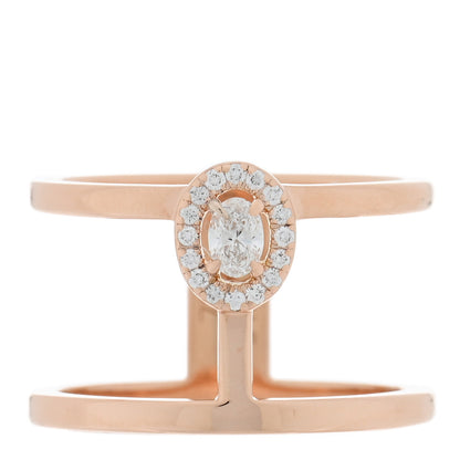 Messika 18K Pink Gold Diamond Glamazone 2 Row Ring 49 5 1 of 4