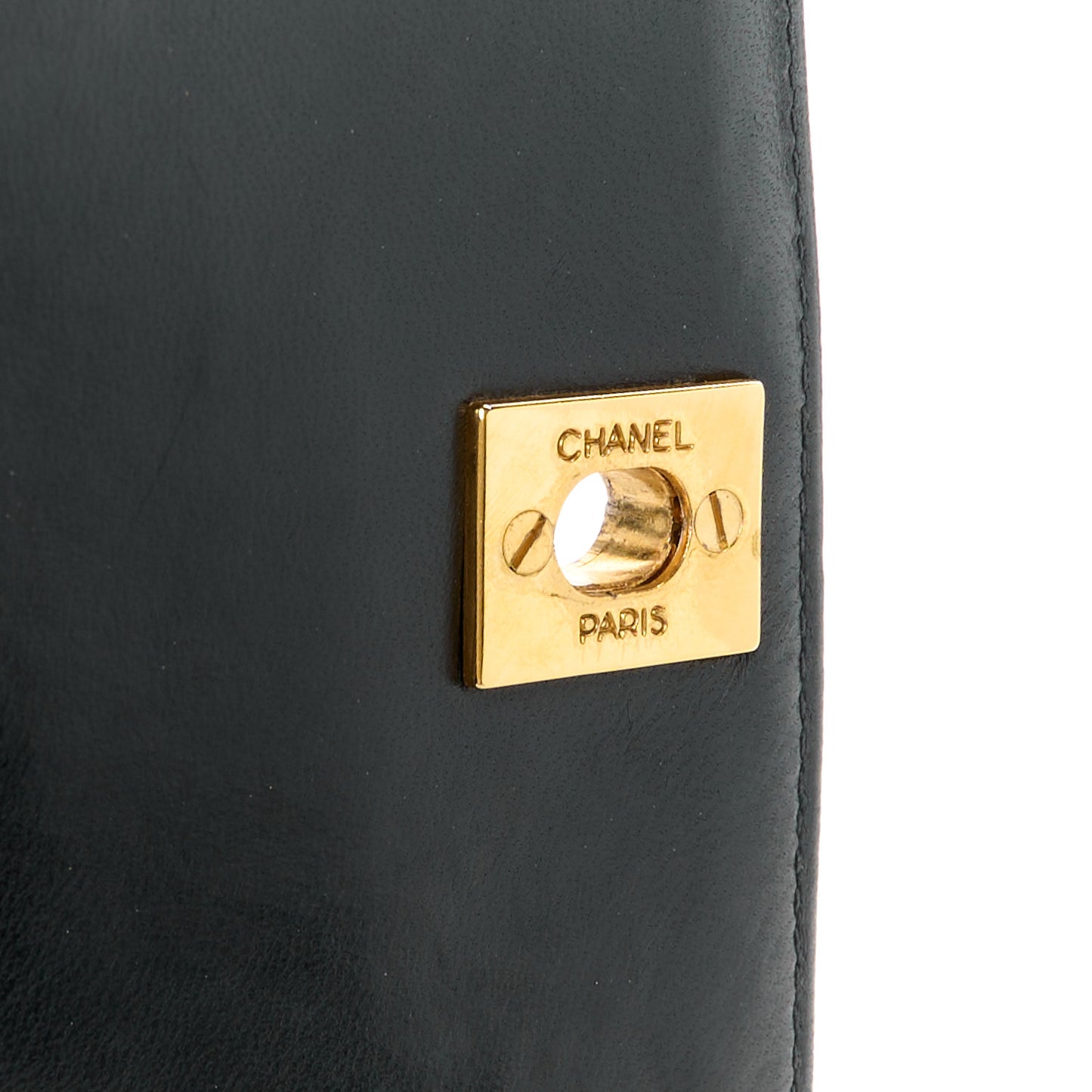 Lambskin Chevron Quilted Mini Kelly Flap Black
