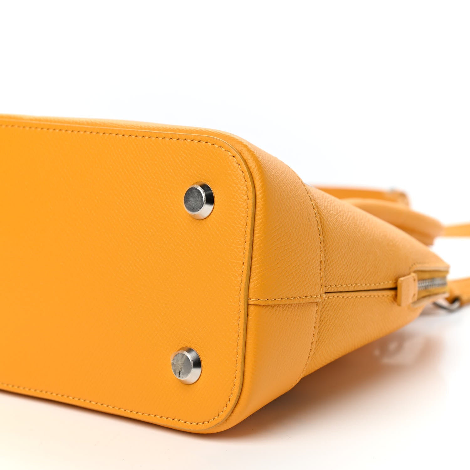 Balenciaga Signature Grained Calfskin Logo S Ville Top Handle Bag Yellow Black 9 of 9