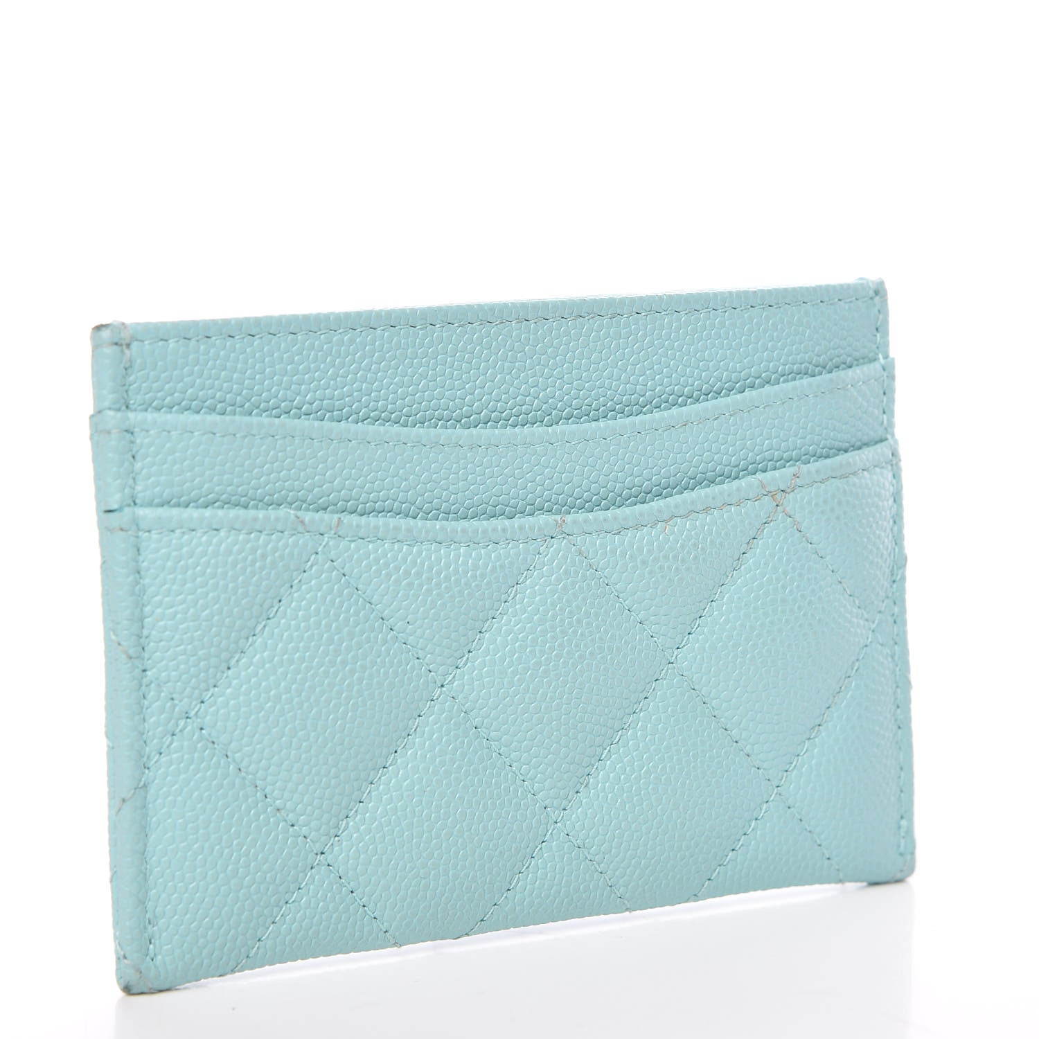 Chanel Caviar Quilted Card Holder Light Blue 3 of 11