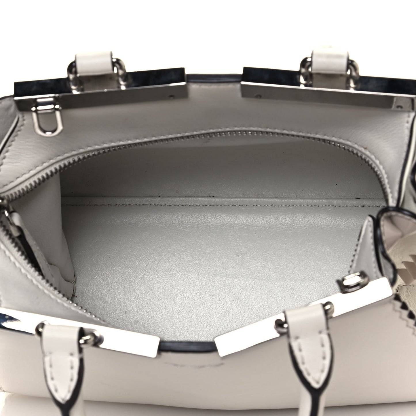 Vitello Dolce Scalloped Studded Mini 3Jours Tote White Ice Nuvola