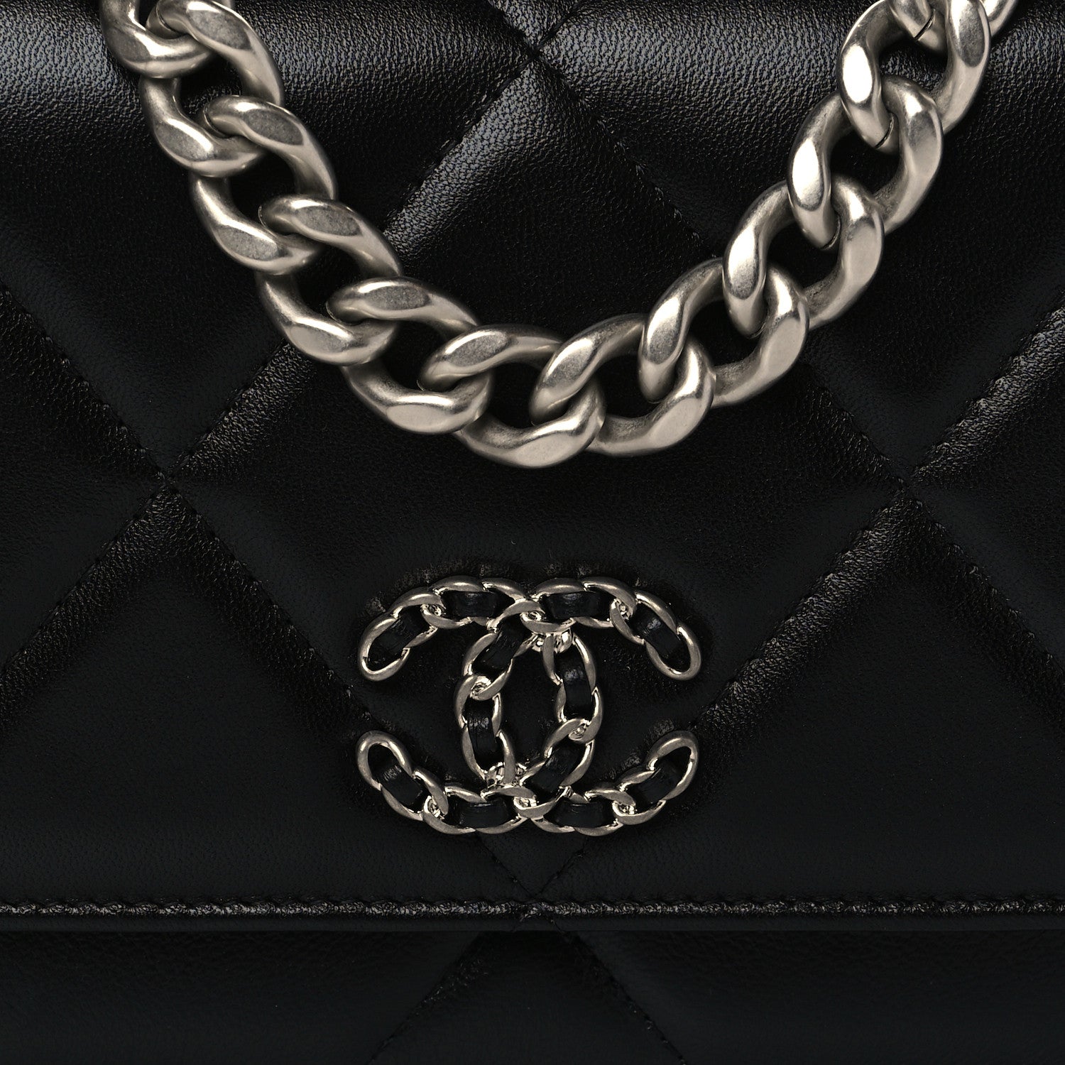 Chanel Lambskin Quilted Chanel 19 Wallet On Chain WOC Black 8 of 8