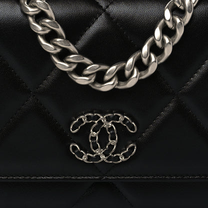 Chanel Lambskin Quilted Chanel 19 Wallet On Chain WOC Black 8 of 8