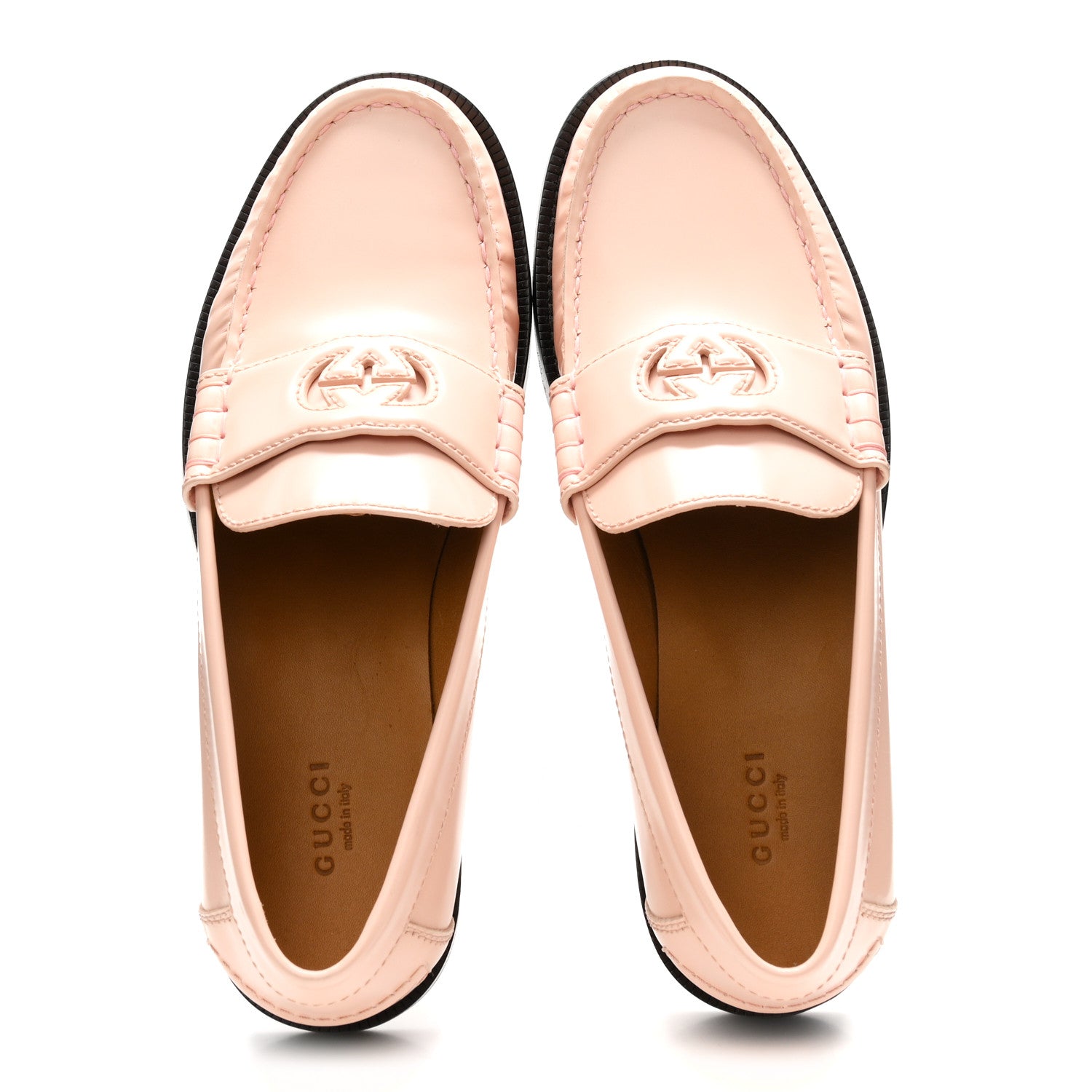 Gucci Millennial Ribot Cut Out Interlocking G Loafers 39.5 Perfect Pink 2 of 10