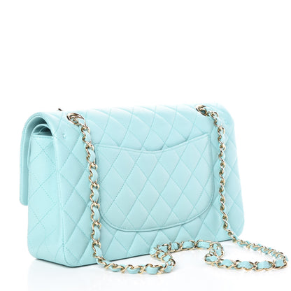 Chanel Caviar Quilted Medium Double Flap Light Blue 3 of 10