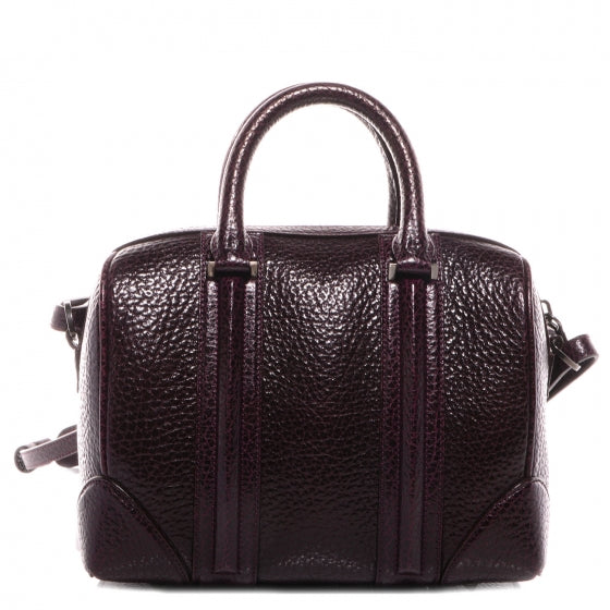 Glazed Pebbled Calfskin Mini Lucrezia Aubergine