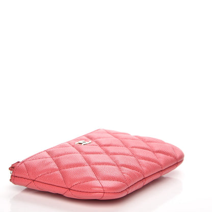 Chanel Caviar Quilted Small Cosmetic Case Dark Pink 4 of 8