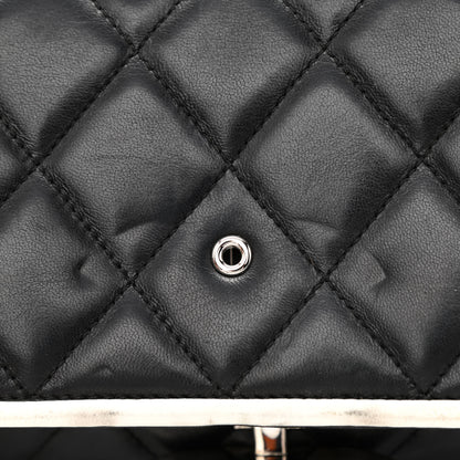 Chanel Lambskin Quilted Flap Black White 11 of 12