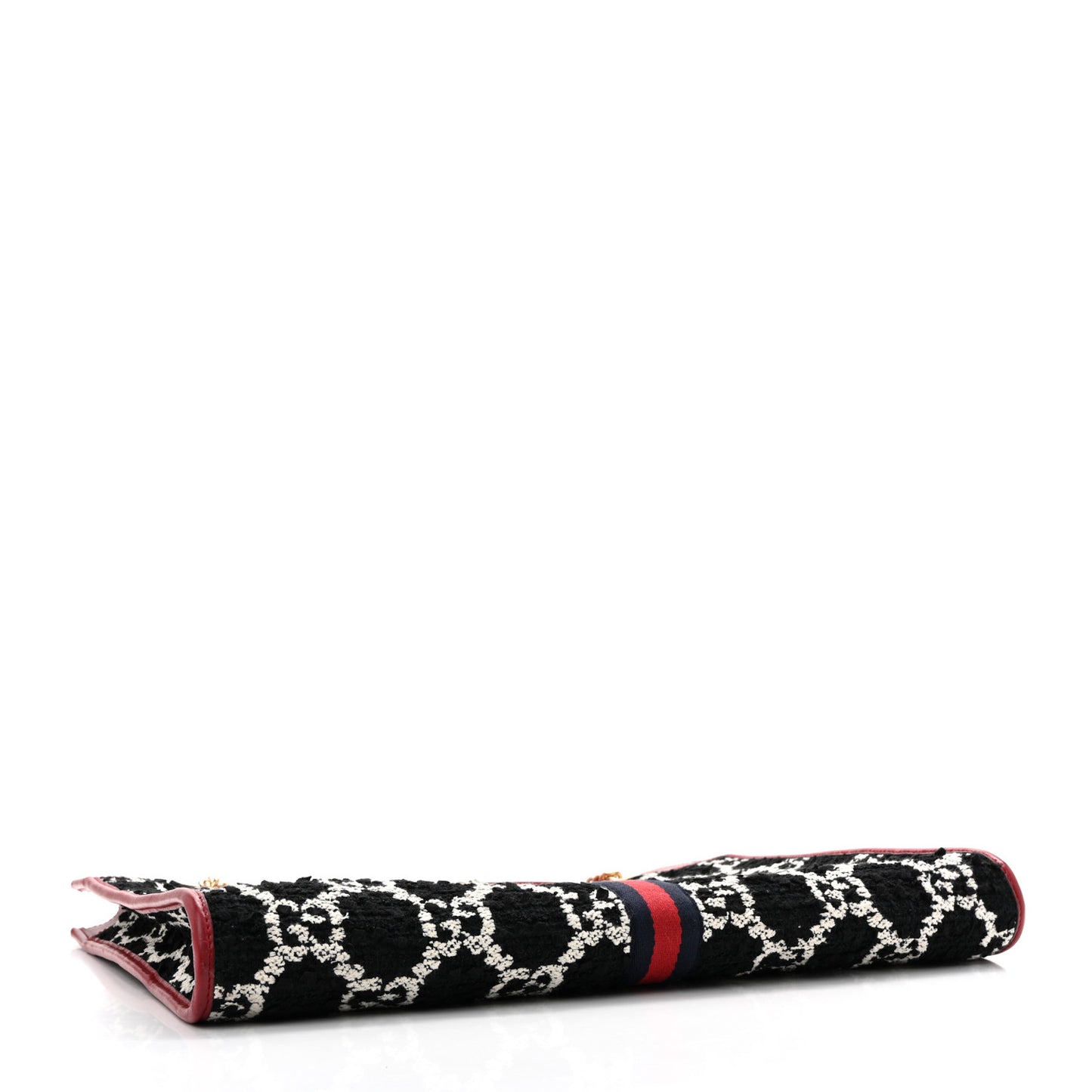 Tweed GG Monogram Large Rajah Chain Tote Romantic Cherry Black White