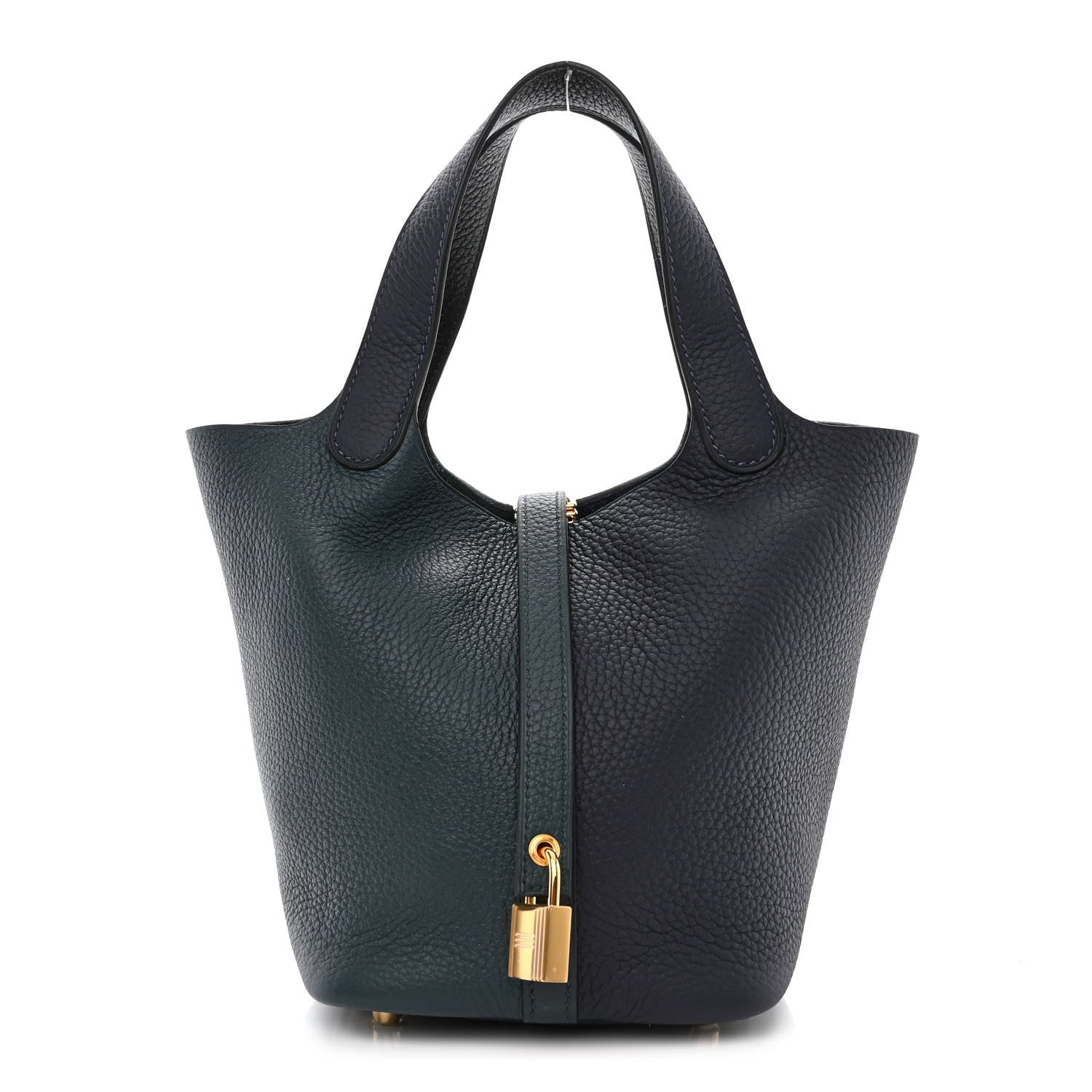 Hermes Taurillon Clemence Casaque Picotin Lock 18 PM Bleu Nuit Vert Bosphore 1 of 11