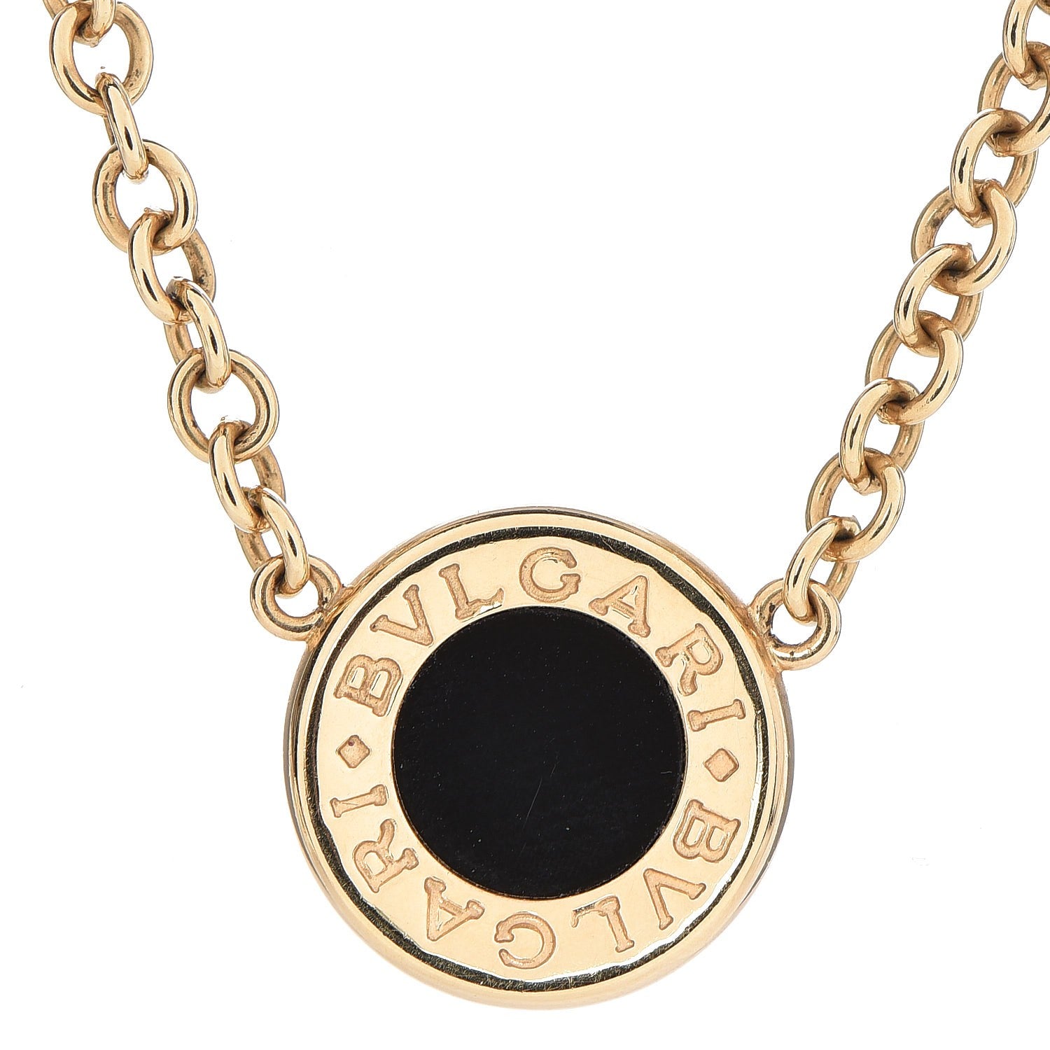 Bulgari 18K Yellow Gold Black Onyx BVLGARI BVLGARI Pendant Necklace 3 of 5