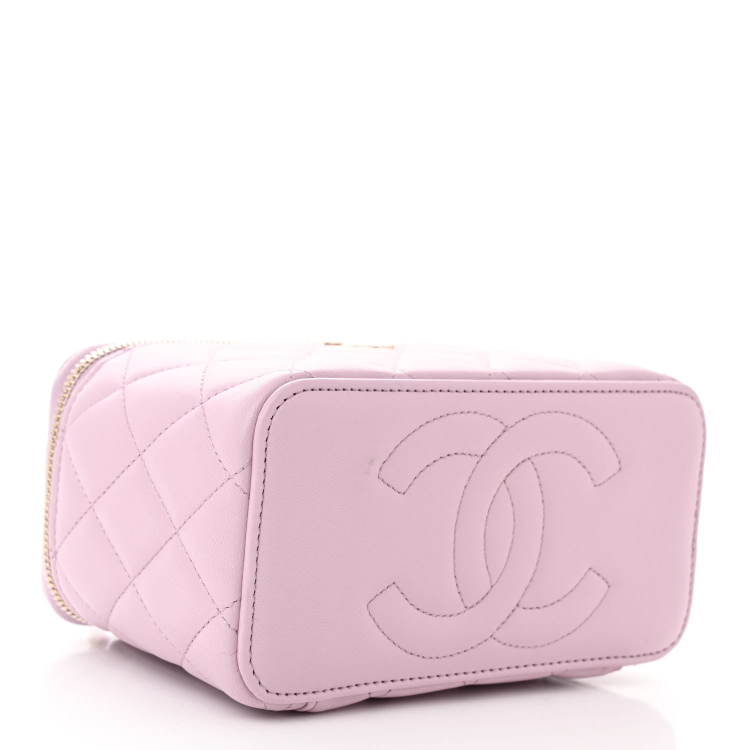 Chanel Lambskin Quilted Small Top Handle Vanity Case With Chain Light Pink 4 of 12
