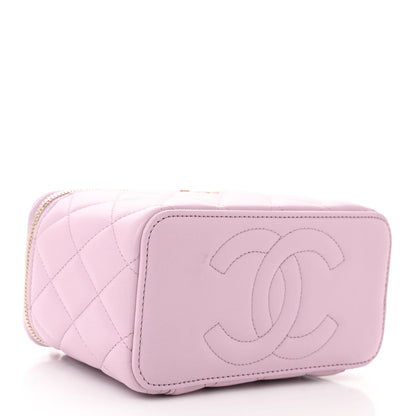 Chanel Lambskin Quilted Small Top Handle Vanity Case With Chain Light Pink 4 of 12