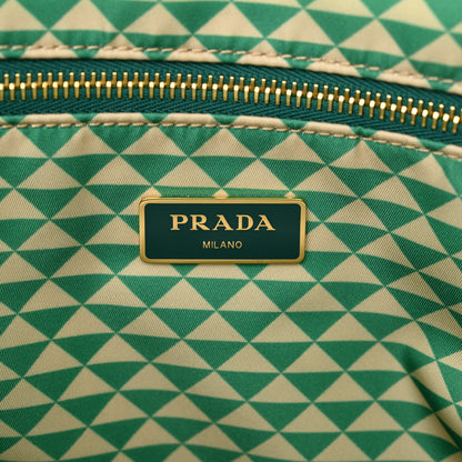 Prada Re-Nylon Saffiano Triangolo Symbole Shopping Tote Green 6 of 10