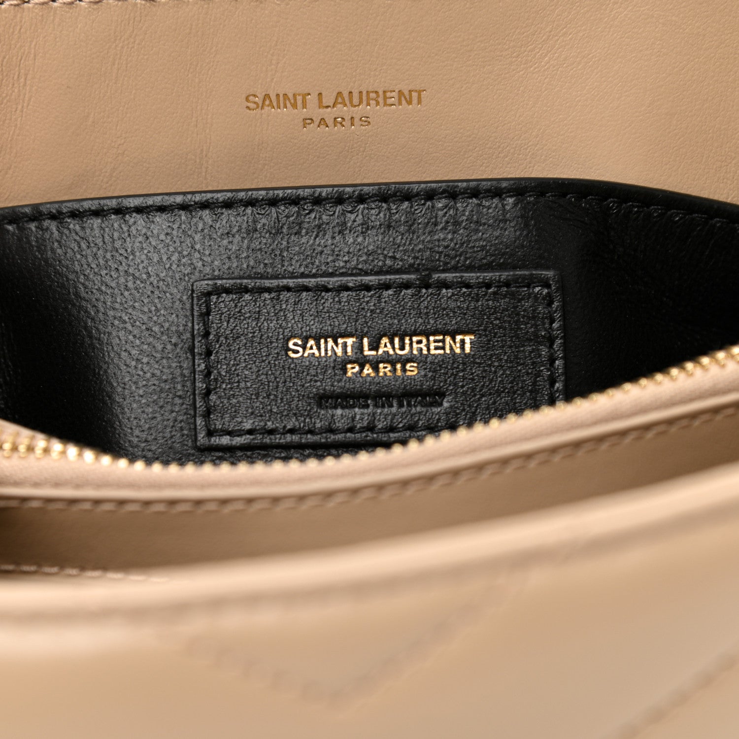 Saint Laurent Calfskin Y Quilted Monogram Small Loulou Chain Satchel Dark Beige 6 of 8
