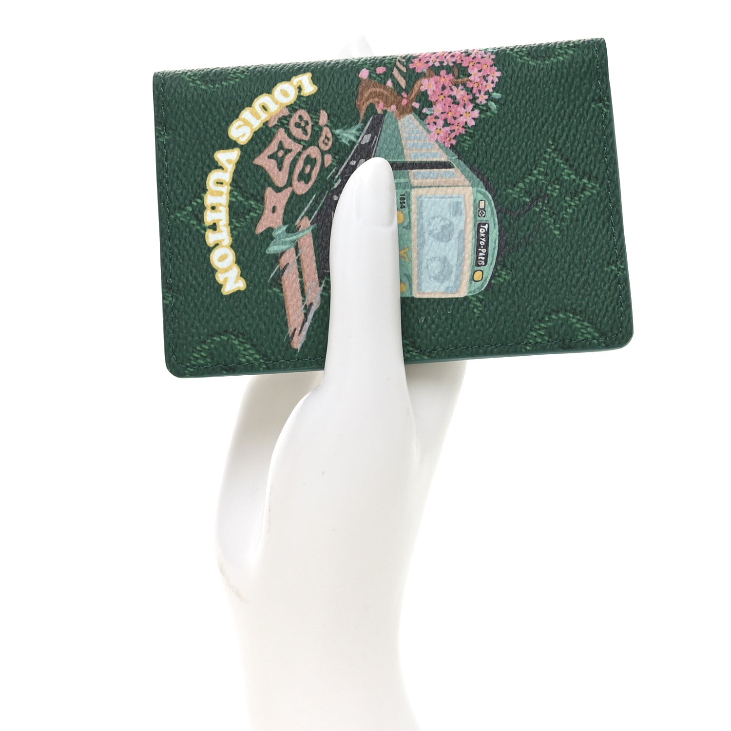 Louis Vuitton Monogram Paris Tokyo Pocket Organizer Green 2 of 7