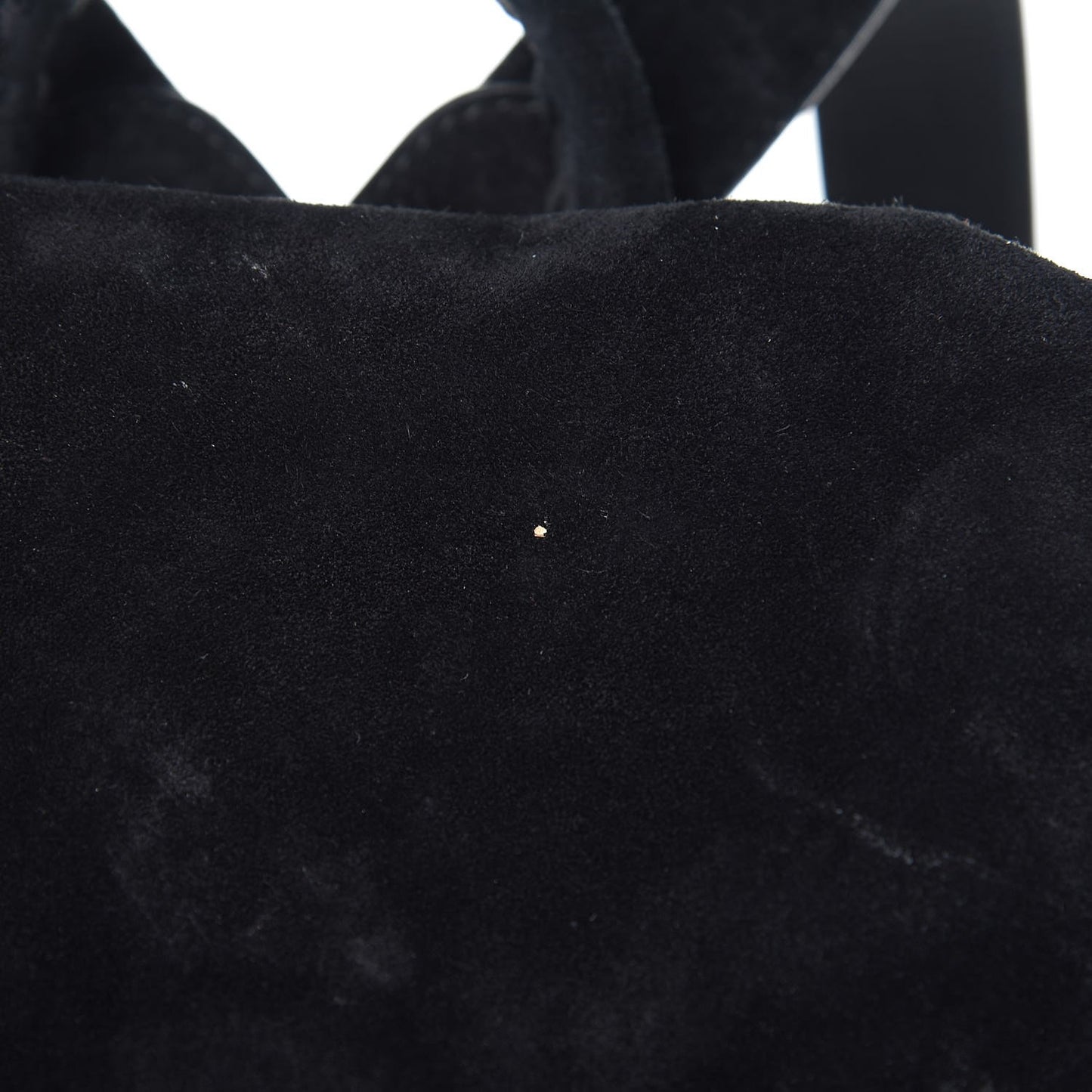 Baby Daim Suede Gold Metallic Edge Hardware Backpack Black