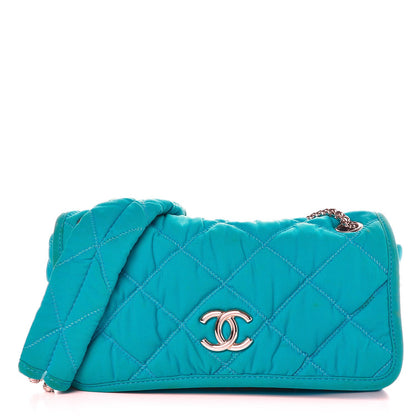 Chanel Nylon Bubble Quilt Medium Flap Turquoise 1 of 10