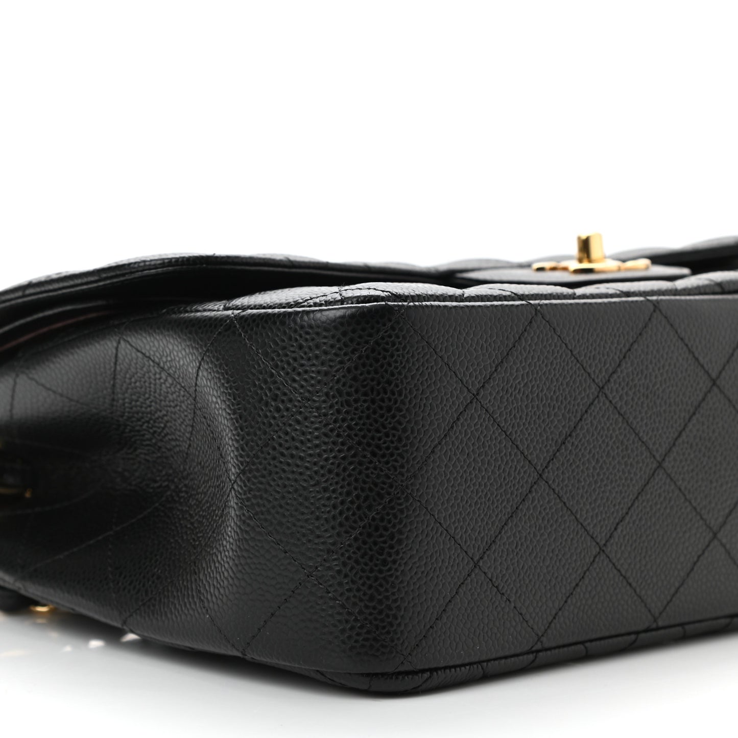 Caviar Quilted Jumbo Double Flap Black