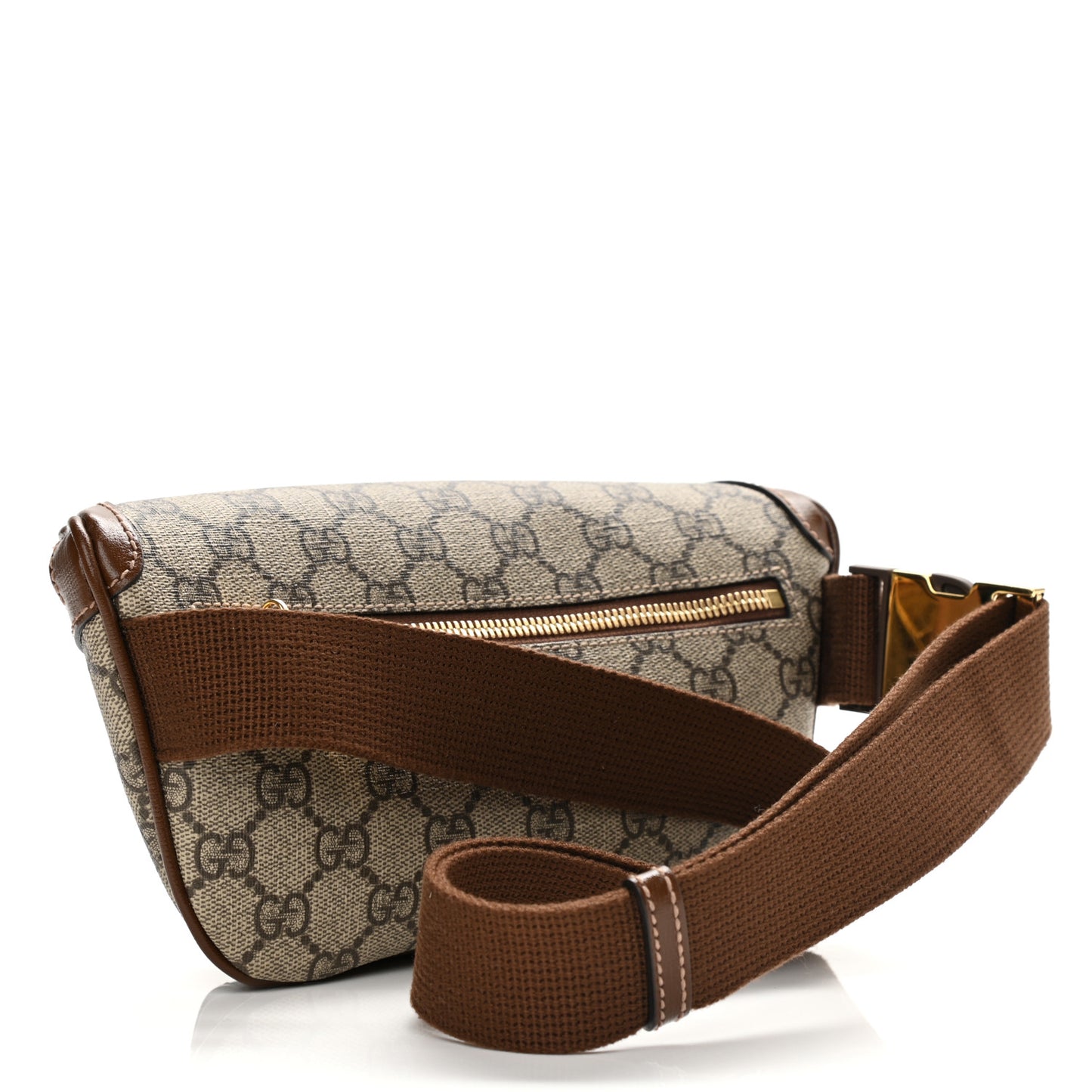 GG Supreme Monogram Textured Calfskin Retro Interlocking G Belt Bag Beige Ebony Brown Sugar
