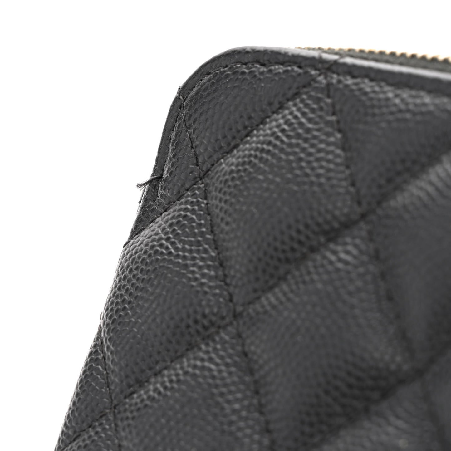 Caviar Quilted Small Clutch With Chain Black