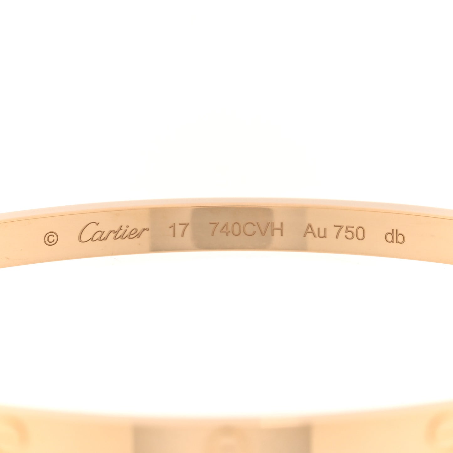 18K Yellow Gold Small LOVE Bracelet 17