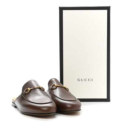 Gucci Calfskin Womens Princetown Slippers 37.5 Brown 10 of 10