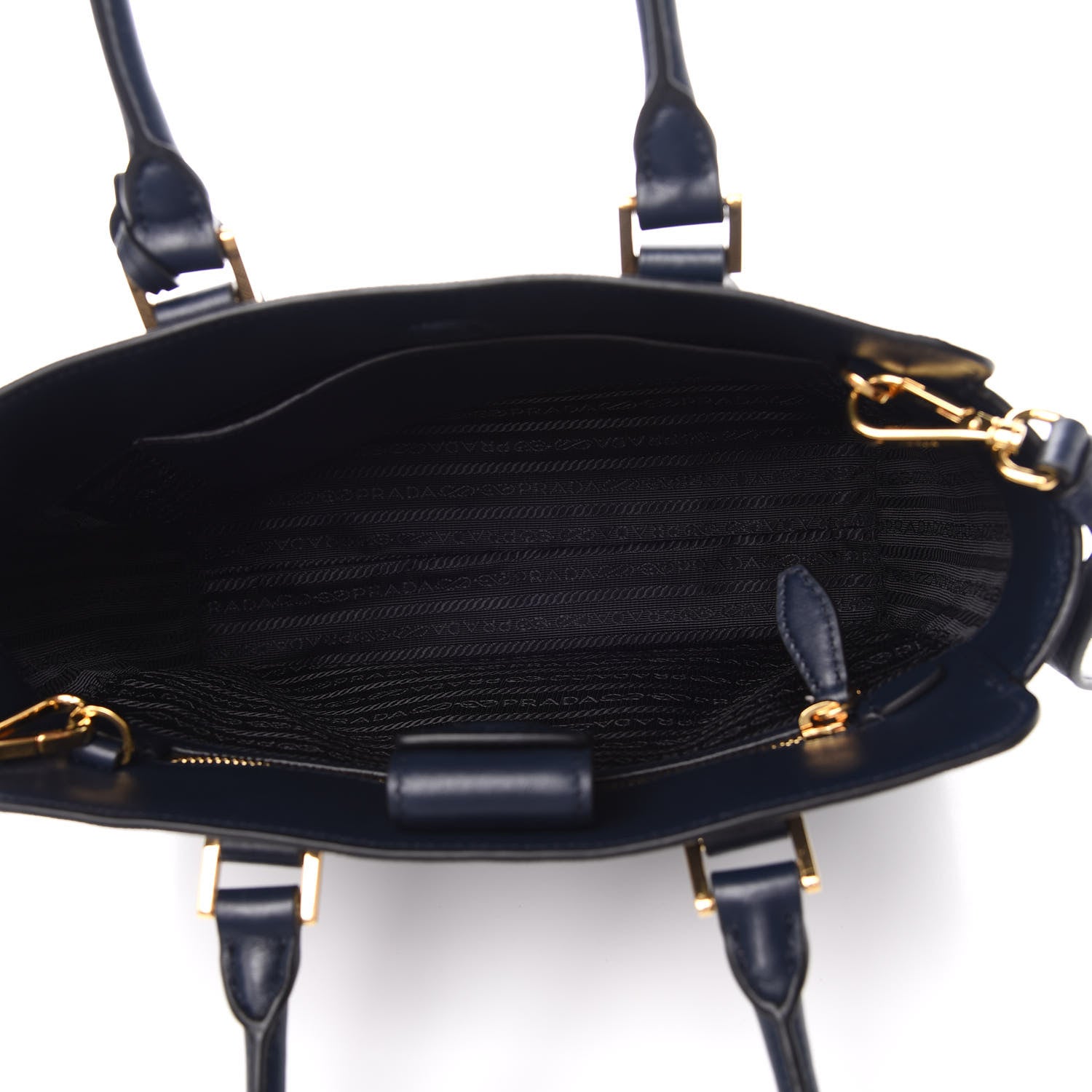 Prada Saffiano Soft Calfskin Small Zippered Tote Black 5 of 9